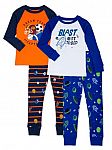 4-Pc Wonder Nation Toddler Boys' Cotton Long Sleeve Pajamas Set $9.92