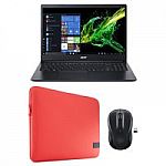 HP 15.6" Touchscreen Laptop (Pentium Gold 4417U, 500GB HDD, 4G 15-bs144wm) + Laptop Case & Wireless Mouse $242.97