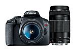 Refurbished Refurbished EOS Rebel T7 Camera with 18-55mm + 75-300mm lens $299 and more