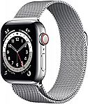 Apple Watch Series 6 GPS + Cellular, 44mm Silver Stainless Steel Case with Silver Milanese Loop $553