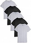 5-Pack Fruit of the Loom Men's Stay Tucked Crew T-Shirt (Black/Grey) $11