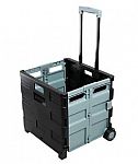 Staples 30-Qt. Black Durable Expanding Folding Crate on Wheels $15