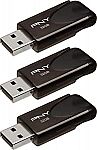 3-Pack 32GB PNY Attache USB 2.0 Flash Drives $5