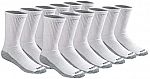 12 Pairs of Dickies Men's Dri-tech Moisture Control Crew Socks Multipack $12.99