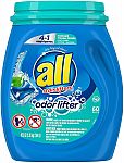 60-Ct All Mighty 4-in-1 Laundry Detergent Pacs (Odor Lifter) $6.11