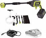 Sun Joe 24V-PP350-BDL iON+ Cordless 2.0-Ah 350-PSI 0.6-GPM Power Cleaner Bundle $60