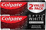2-Pack Colgate Optic White Charcoal Toothpaste w/ Fluoride (Cool Mint) $5.95 and more