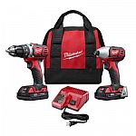 Milwaukee M18 18V Lithium-Ion Cordless Drill/Impact Driver Combo + Free Battery $149