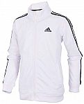 adidas Boy's Zip Front Iconic Tricot Jacket (White) $15.75