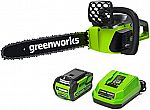 Greenworks 40V 16" Brushless Cordless Chainsaw, 4.0Ah Battery and Charger Included $149