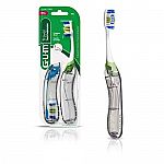 2-Pk GUM Travel Toothbrush w/ Antibacterial Bristles & Folding Handle $2.47