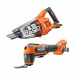 RIDGID 18V Cordless 2-Tool Hand Vacuum and Oscillating Multi-Tool (Tools Only) $79 (Was $179)