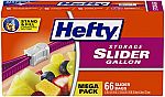 66-Ct 1-Gallon Hefty Slider Storage Bags $4.90