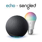 Amazon Echo (4th Gen) with Sengled Bluetooth Color bulb $59.99