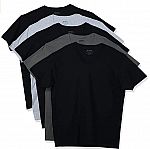 5-Pack Gildan Men's V-Neck T-Shirts (Assorted) $11.50