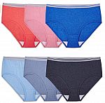 6-Pk Fruit of the Loom Women's Tag Free Cotton Brief Panties $6