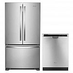 Whirlpool 2-piece French Door Refrigerator and Dishwasher in Stainless steel $1,599