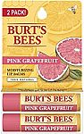 Burt's Bees Lip Balm, Pink Grapefruit with Beeswax (2 Pack) $1.14