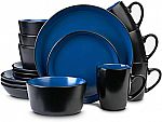 Stone Lain Stoneware Dinnerware Set, Service For 4, Blue and Black $12.40