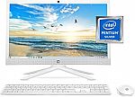 HP All-in-One, 20.7" FHD Desktop (Pentium Silver J5040 4GB 128GB 21-b0020) $300