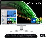 Acer Aspire C27-1655-UA93 27" FHD AIO Desktop (i7-1165G7 MX330 16GB 512GB) $875.7