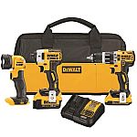 DEWALT XR 3-Tool 20-Volt Max Brushless Power Tool Combo Kit $213.85