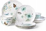 Lenox Butterfly Meadow Turquoise 12-Pc (service for 4) Dinnerware Set $98 and more
