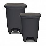 2-Ct Glad Plastic Step Kitchen Garbage Can, 13 Gallon $26