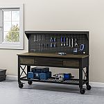 Whalen 72” Industrial Metal and Wood Workbench $399.99