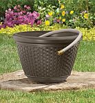 Suncast 100 ft. Resin Wicker Hose Decorative Planter Pot $7.53