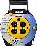 25-Ft Woods 4907 Extension Cord Reel w/ 4-Outlets 16/3 SJTW & 12A Circuit Breaker $15.25