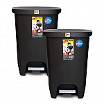 2-Pack 13-Gallon Glad Plastic Step Kitchen Trash Can $26