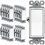 Various Enerlites electrical receptacles and switch 20-pc multipacks $18.85