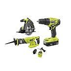 Home Depot - RYOBI 18V ONE+ Lithium-Ion Cordless Combo Kit (3-Tool) $99 (Org $276) & More
