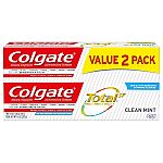 2-Pack 4.8-Oz Colgate Total Toothpaste (Clean Mint) $2.84