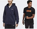 adidas Men's Fleece Hooded Track Jacket + Logo Graphic Tee $23.23