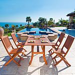 Malibu Outdoor 5-piece Wood Patio Dining Set $268 and more