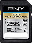 PNY 256GB Elite Performance Class 10 U3 SDXC Flash Memory Card $32 & More