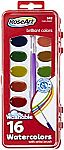 RoseArt 16-Color Washable Watercolors with Brush $1.49