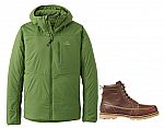 L.L.Bean Men's Stretch Primaloft Packaway Hooded Jacket $69, East Point Boots $89