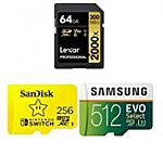 Amazon: Micro SD Cards and SD Cards from SanDisk, Lexar Sale