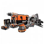 RIDGID 18V Lithium-Ion Cordless 3-Tool Combo Kit $199 (save 60%) and more