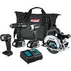 4-Piece Makita 18V LXT Sub-Compact Brushless Kit + Free 5.0Ah Battery $249