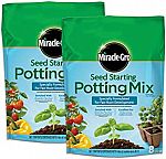 Miracle-Gro Seed Starting Potting Mix, 8 qt. 2-Pack $10