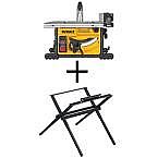 DEWALT 15 Amp Corded 8-1/4 in. Compact Jobsite Tablesaw DWE7485WS with Compact Table Saw Stand $299