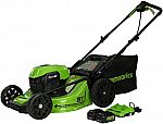 Greenworks 2 x 24V (48V) 21" Brushless Self-Propelled Mower + (2) 5Ah USB Batteries $299.99