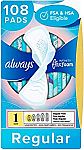 108-count Always Infinity Feminine Pads $15.92