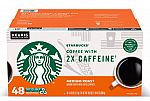 48-Count Starbucks Medium Roast K-Cup Coffee Pods with 2X Caffeine $9.30