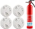 4-PK First Alert Smoke and Carbon Monoxide Detector + Fire Extinguisher $57