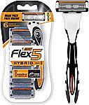 BIC Flex 5 Hybrid Men's 5-Blade Razor (1 Handle + 6 Cartridges) $7.80